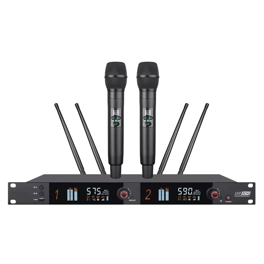 Amazon.com: Dual Channels Wireless Microphone System, UHF True